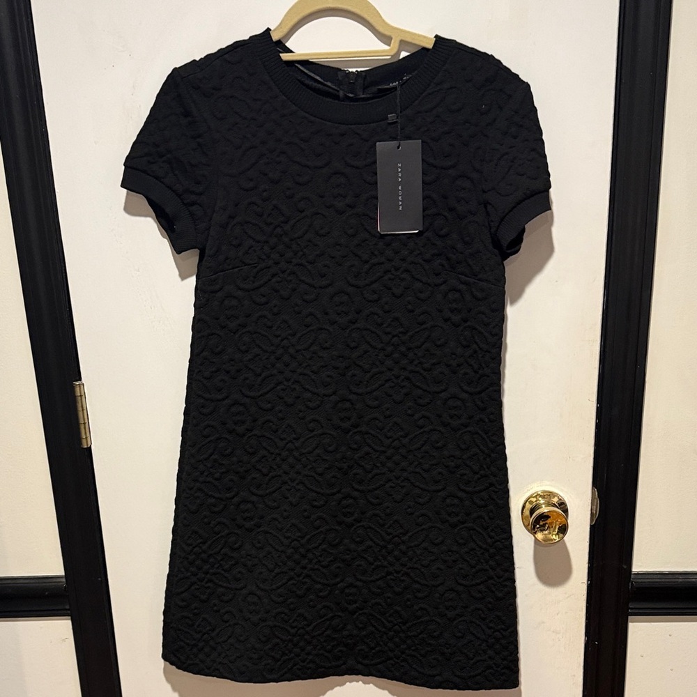 Zara Black Textured Mini Dress